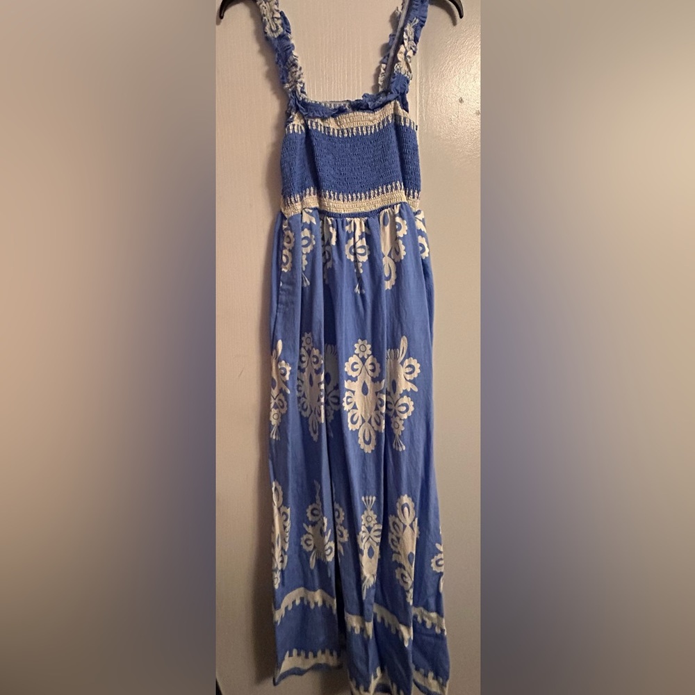 SHEIN Blue and White Maxi Dress